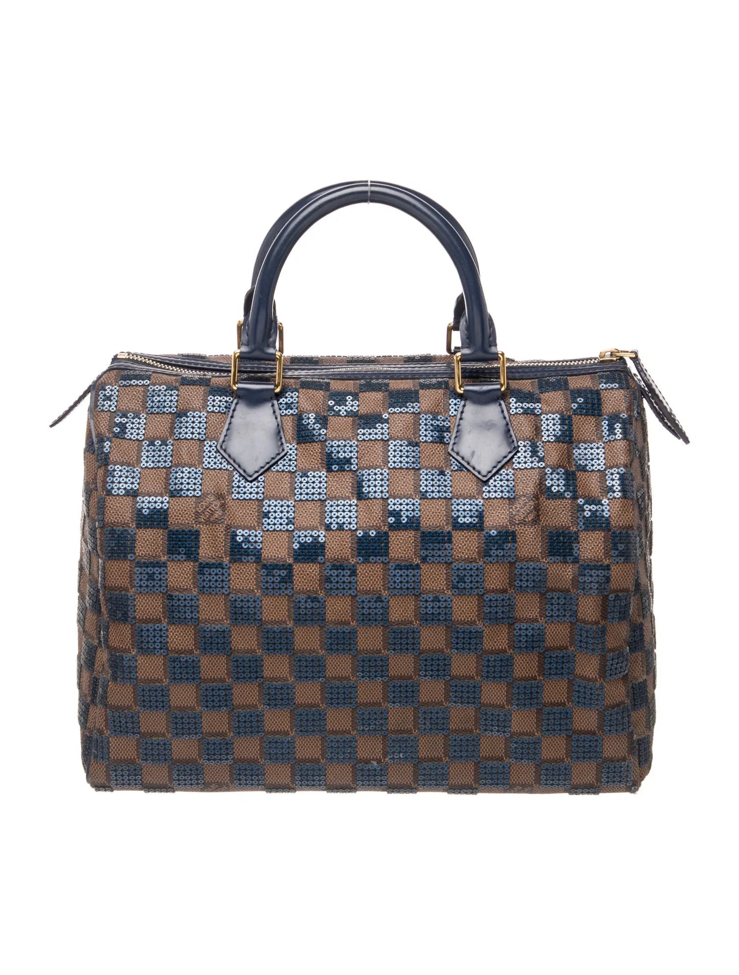 $2700 2013 Louis Vuitton Damier Paillettes Speedy 30 Blue SR2123