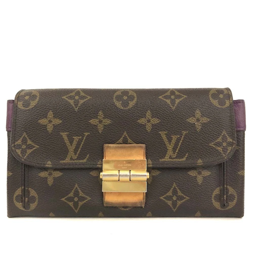 $1400 Louis Vuitton Monogram Portefeiulle Elysee Long Bifold Wallet Brown SP0144