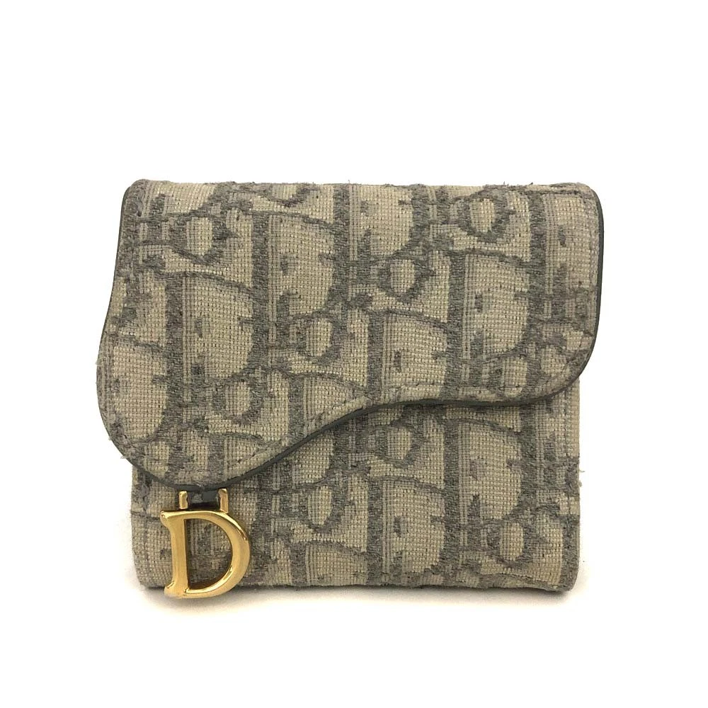 Christian Dior Saddle Oblique Trotter Canvas Trifold Wallet/3CH1160