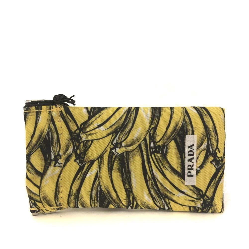 PRADA Logo Banana Motif Canvas Multi Case MultiColor