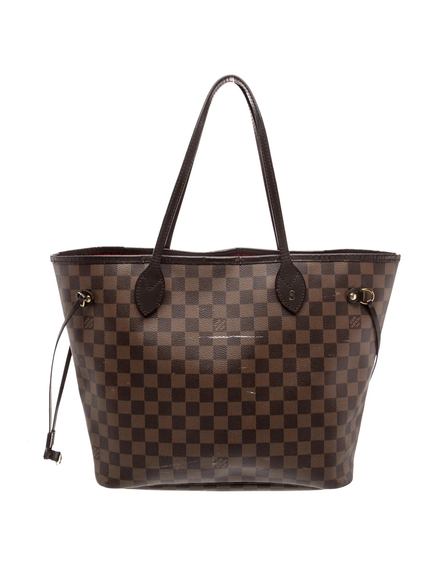 $2240 Louis Vuitton Damier Ebene Neverfull MM with Pouch