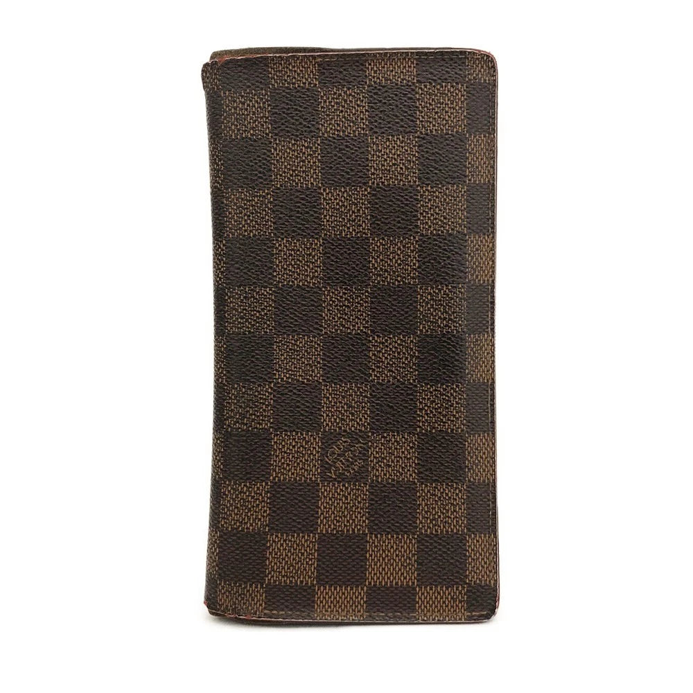 EGA Louis Vuitton Damier Porte feiulle Brazza Long Wallet Purse Brown/3CA1367 TS2151