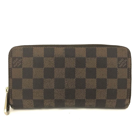 EGA Louis Vuitton Damier Zippy Zip Around Long Wallet Purse Brown/3CF0930