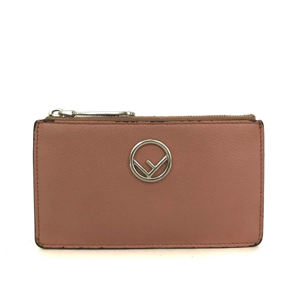 FENDI F is Fendi Leather Coin Card Holder Pink/6CF1176