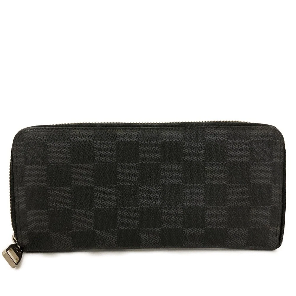 2012 Louis Vuitton Damier Graphite Vertical Zippy Round Long Wallet Black CA3182
