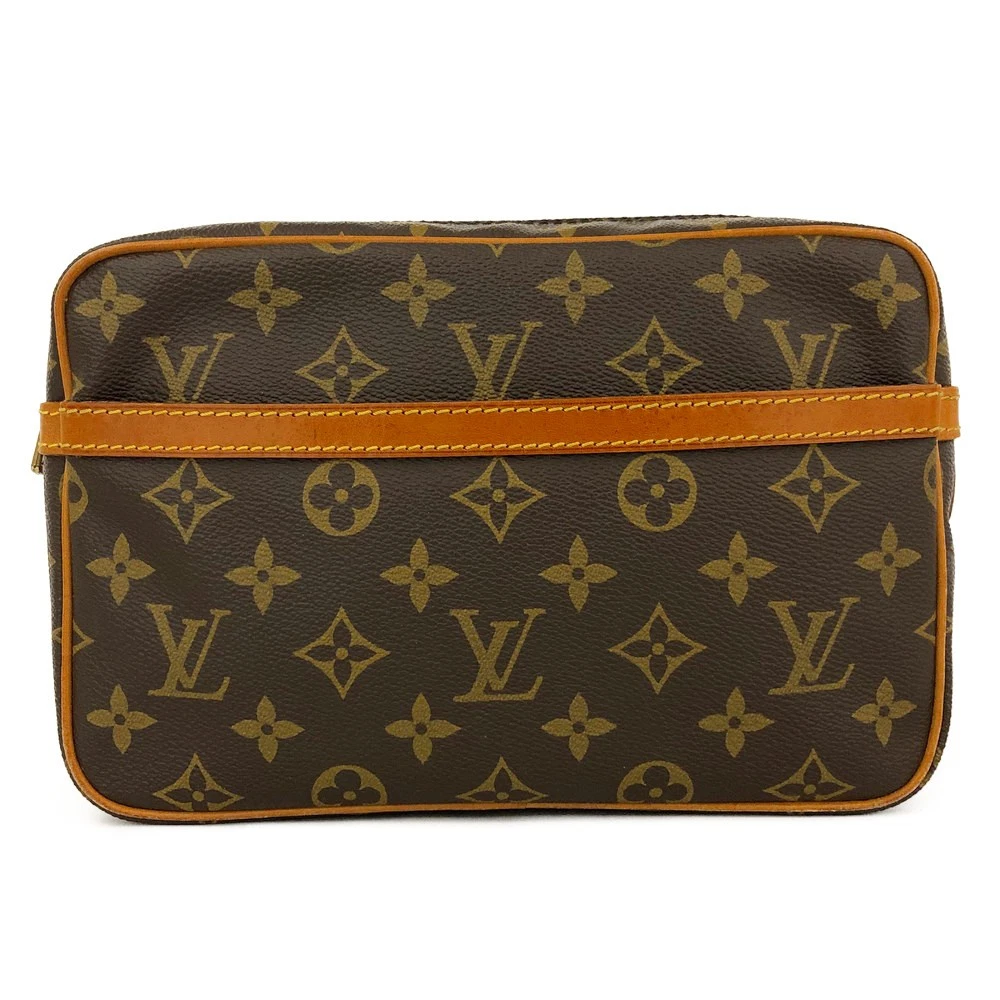 EGA Louis Vuitton Monogram Compiegne 23 Clutch Hand Bag Brown/8CG0548