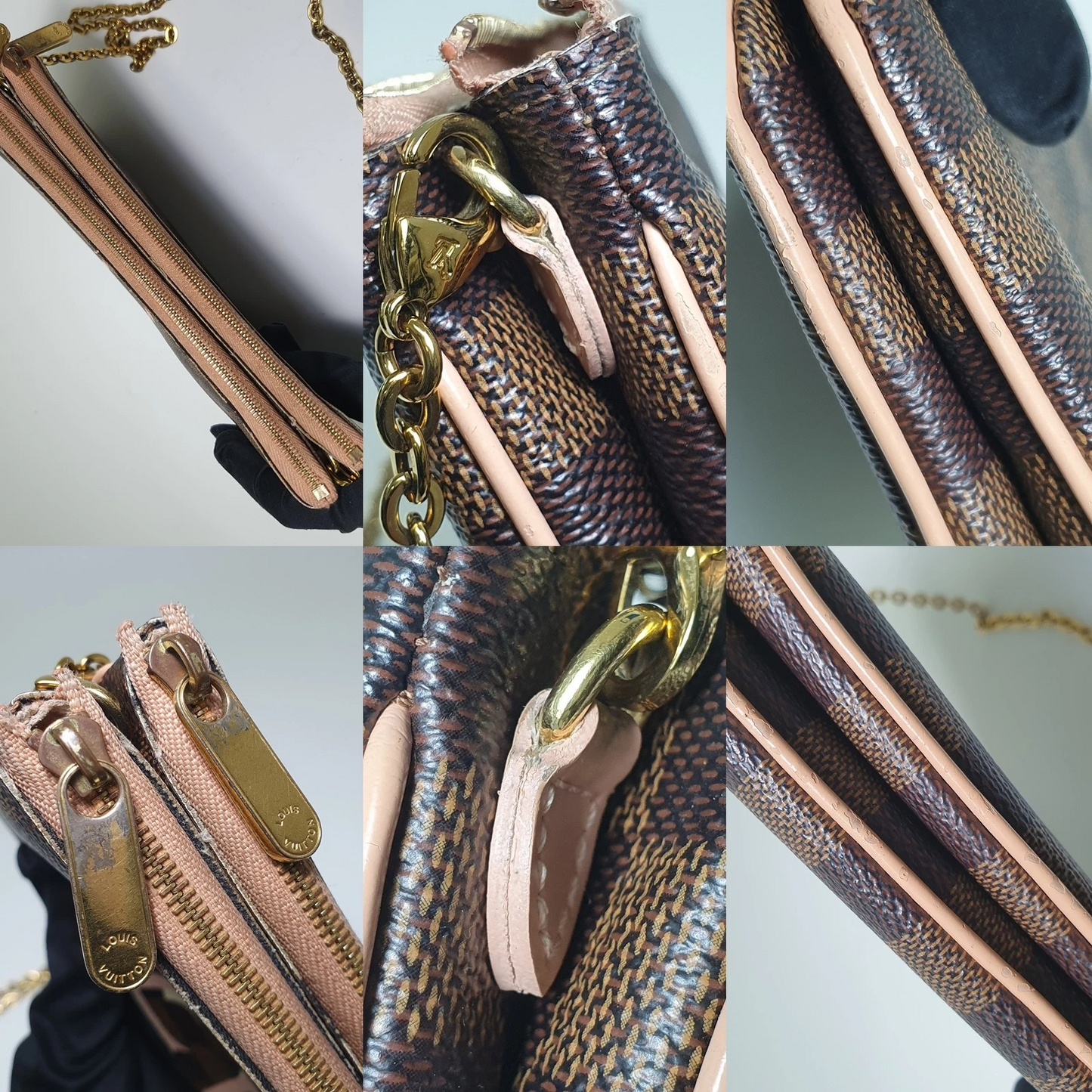 Louis Vuitton Double Zip Pochette Damier Ebene MI0220