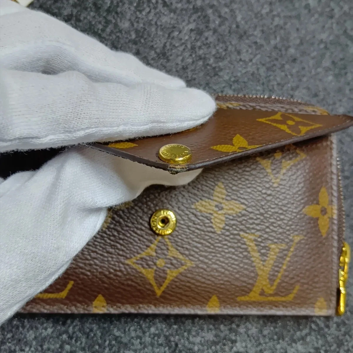 Louis Vuitton Monogram Porto Cartolecto Verso M69431 Black × Brown Coin Purse Th