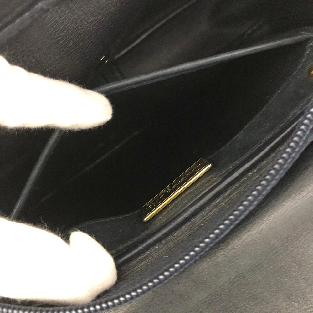 $1250 Christian Dior Oblique Trotter Canvas Leather Shoulder Bag