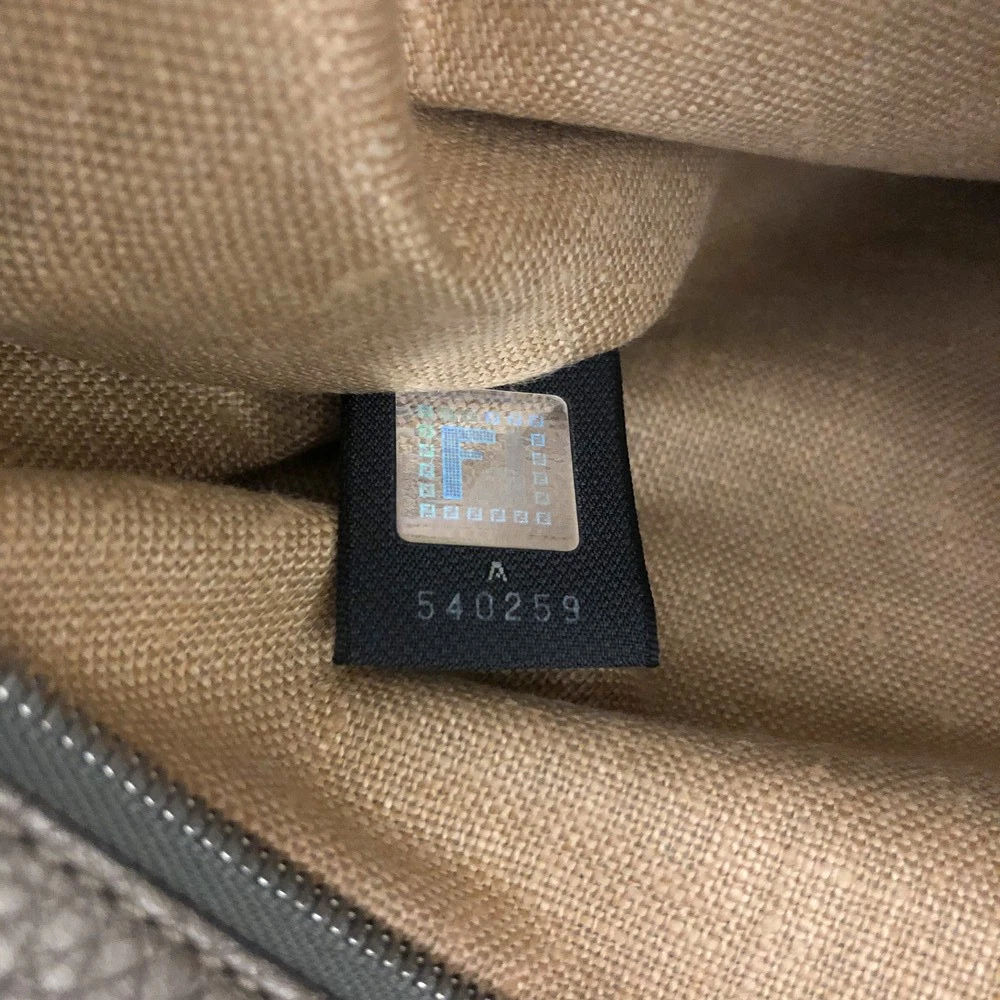 FENDI Selleria Leather Tote Bag Silver/6CH0834