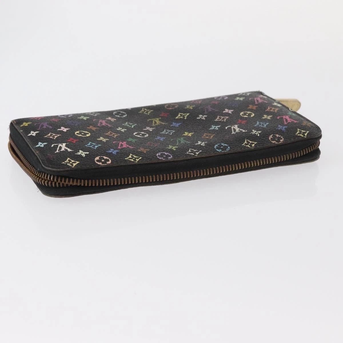 $940 Louis Vuitton Monogram Multicolor Zippy Wallet Black Purple