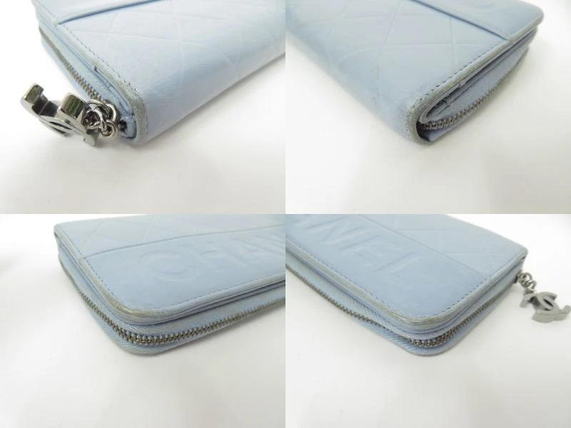 CHANEL CC Matelasse Lambskin Zip Around Zippy Long Wallet