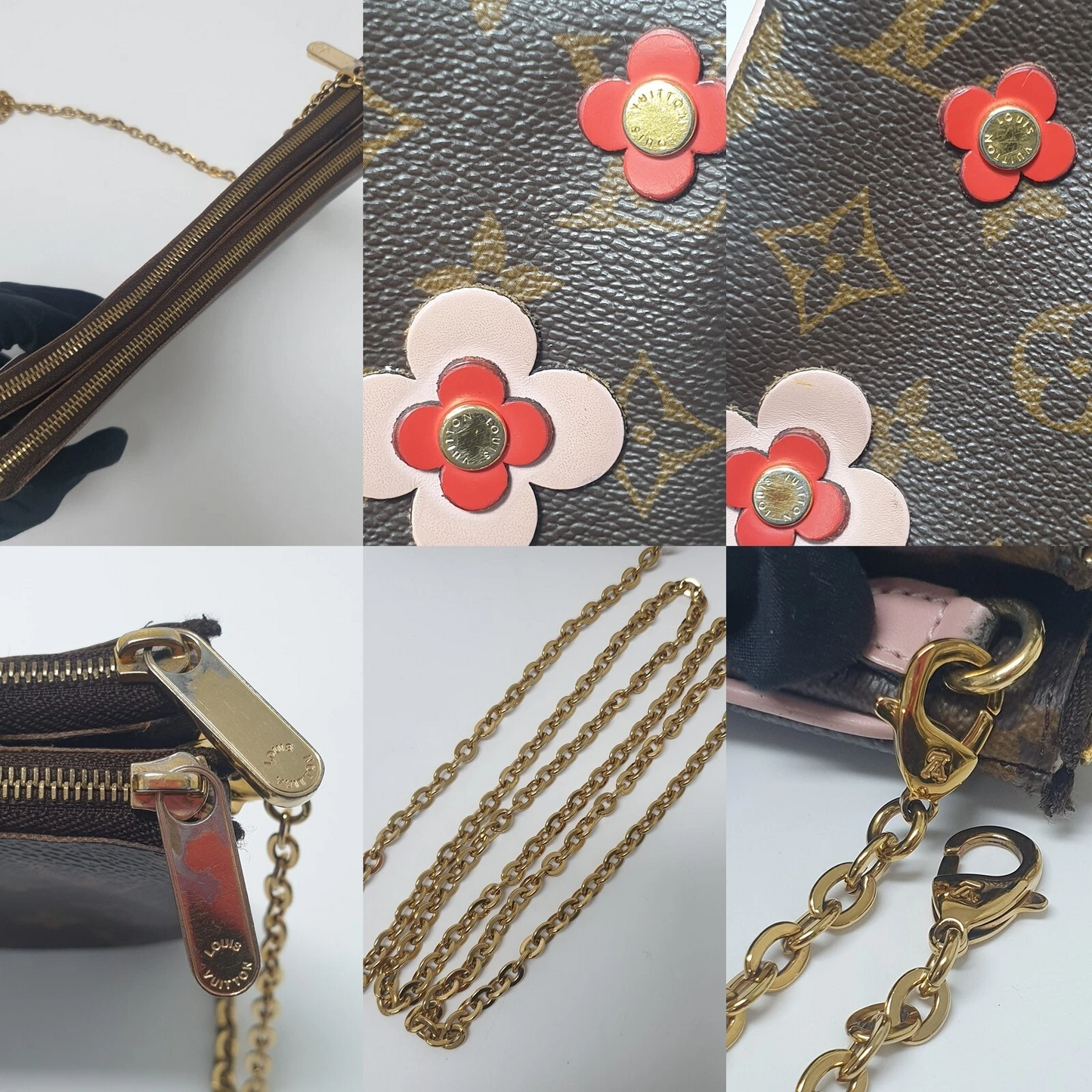 Louis Vuitton Pochette Double Zipper Flower Monogram GI0169