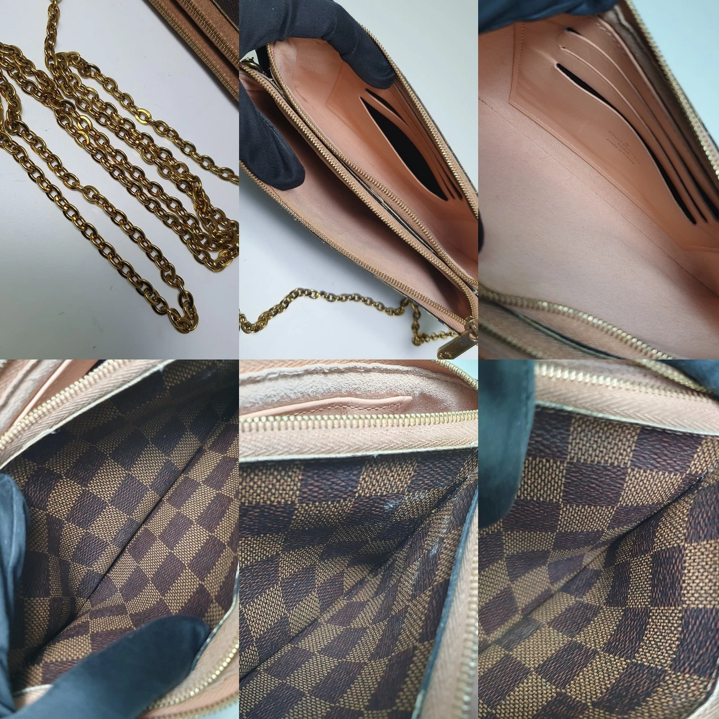 Louis Vuitton Double Zip Pochette Damier Ebene MI0220