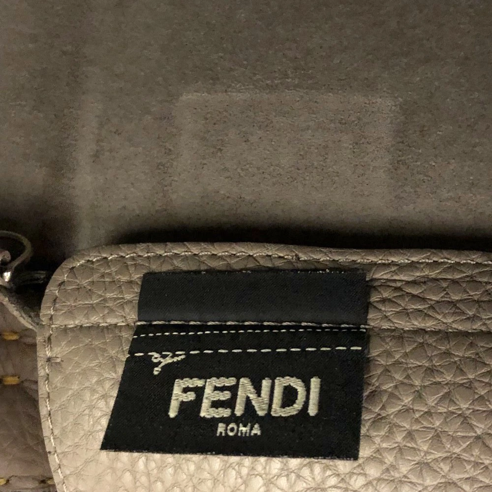 FENDI Selleria Leather Shoulder Tote Bag Yellow/6CH0854