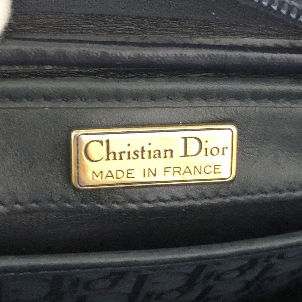 $1250 Christian Dior Oblique Trotter Canvas Leather Shoulder Bag