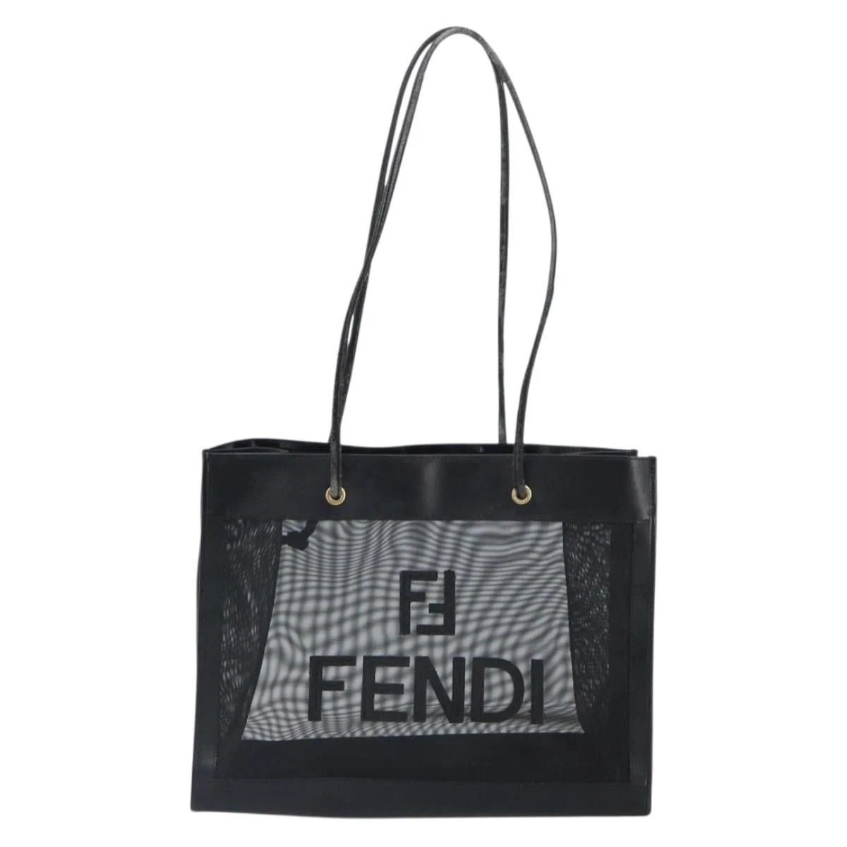 $1650 FENDI Zucca FF Tote Mesh Black Tote