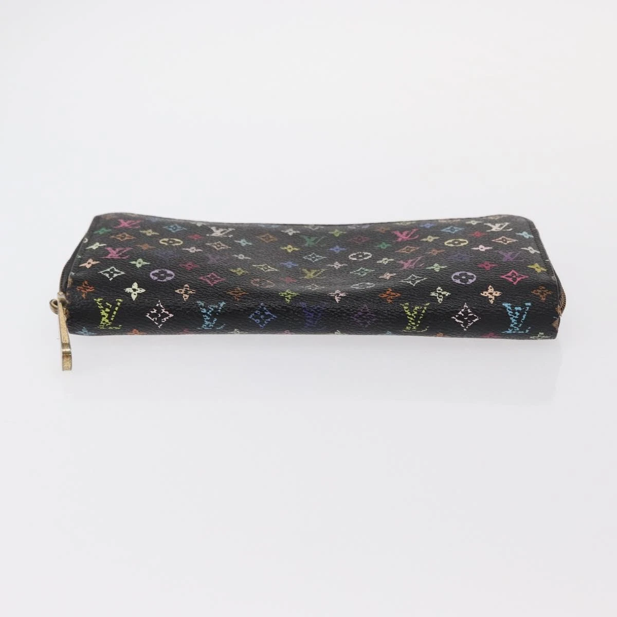 $940 Louis Vuitton Monogram Multicolor Zippy Wallet Black Purple