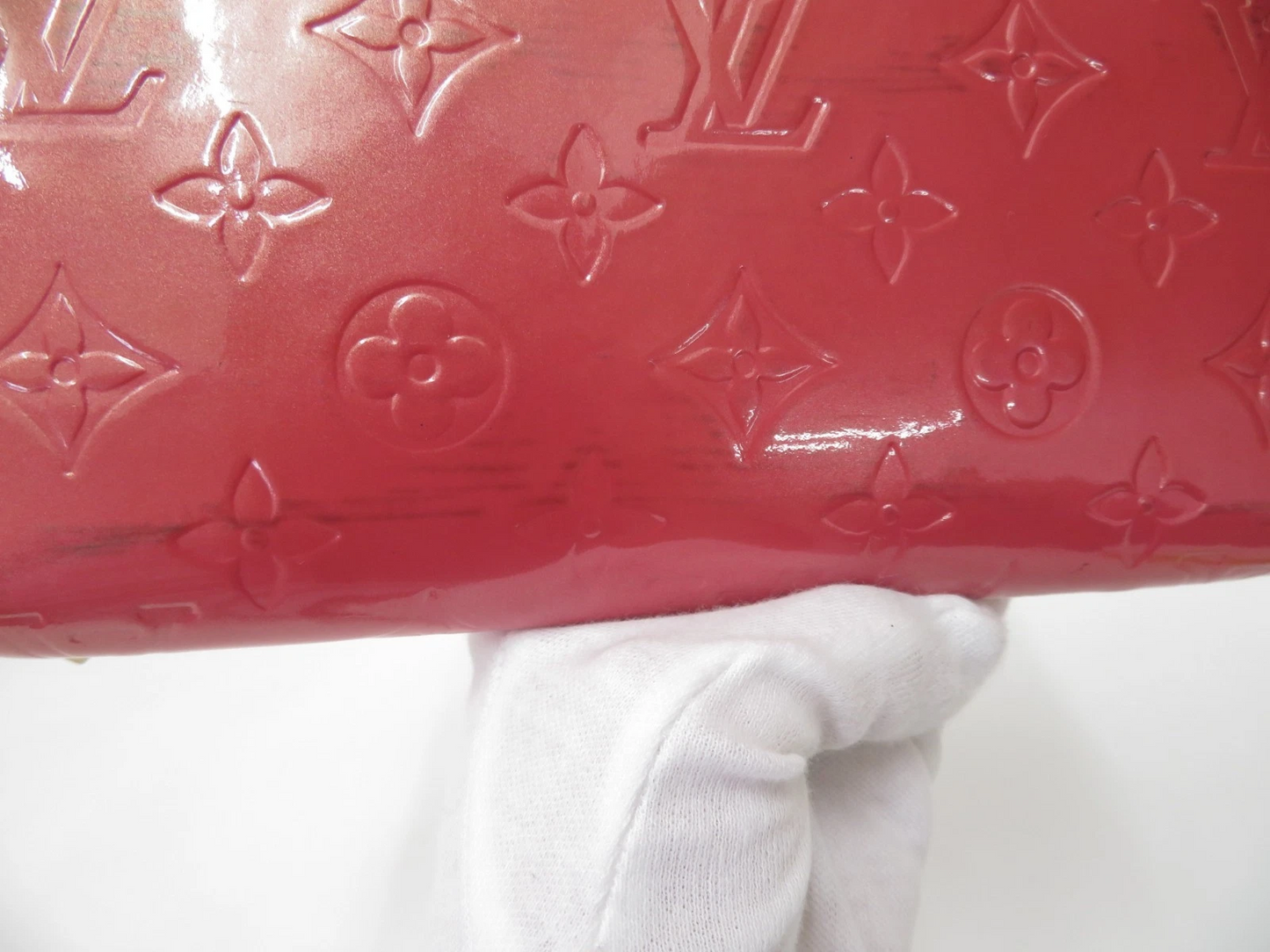 $970 Louis Vuitton Vernis Zippy Wallet Rose Litchi