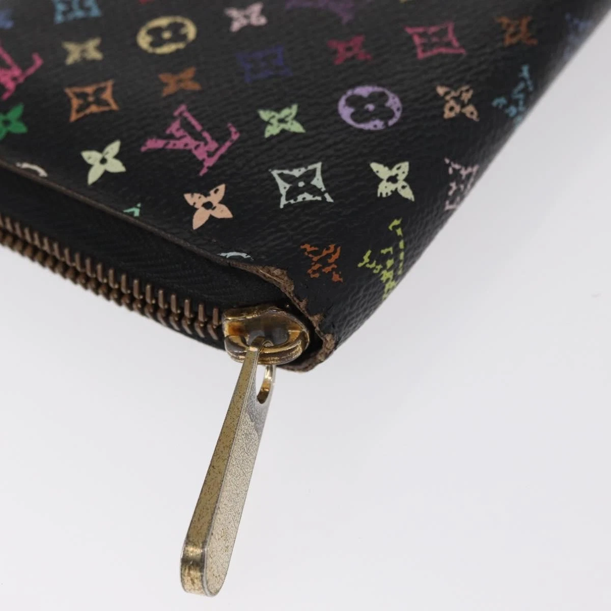 $940 Louis Vuitton Monogram Multicolor Zippy Wallet Black Purple