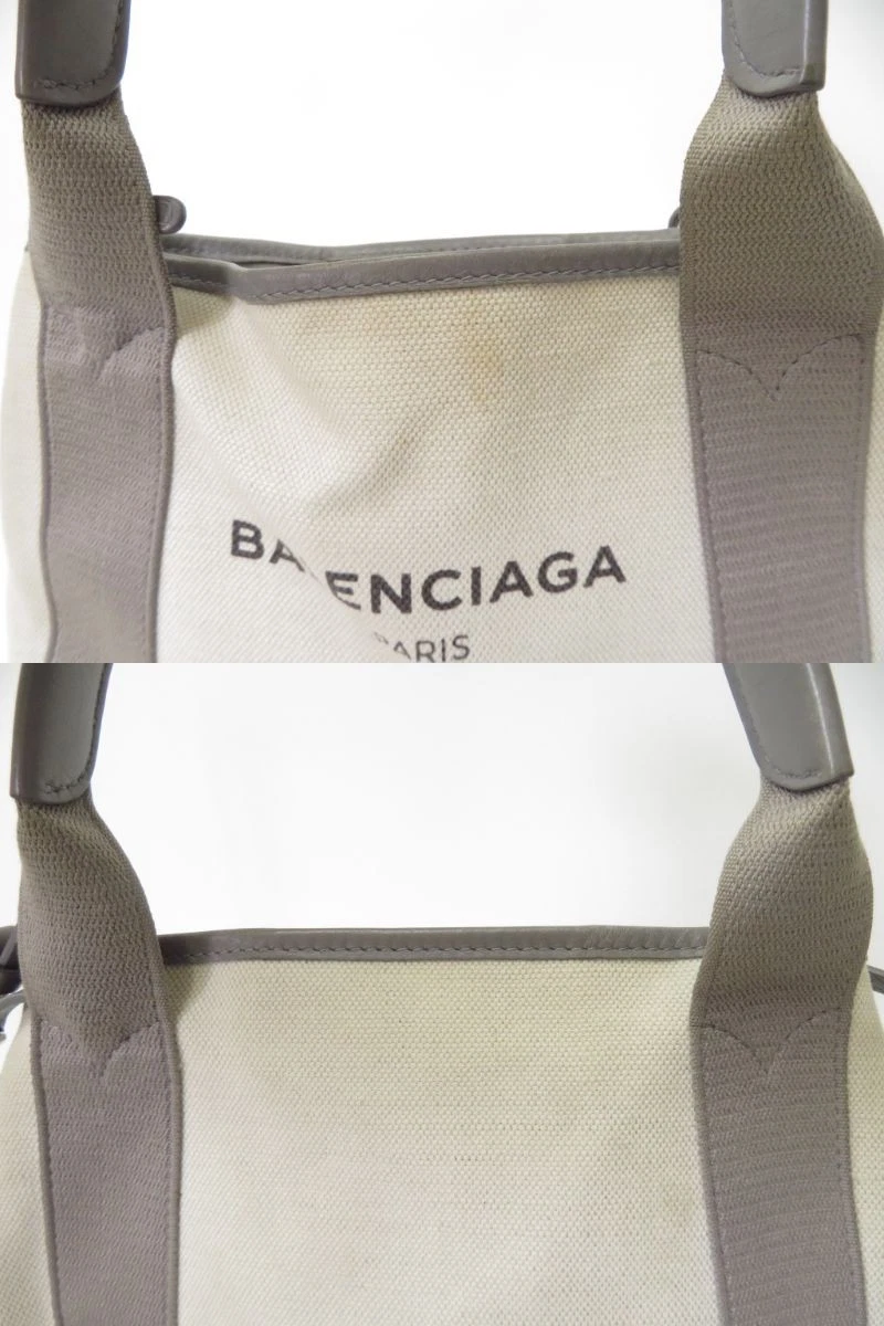 $1,150 2020 Balenciaga Navy Cabas XS Canvas 2-Way Tote 390346-2710