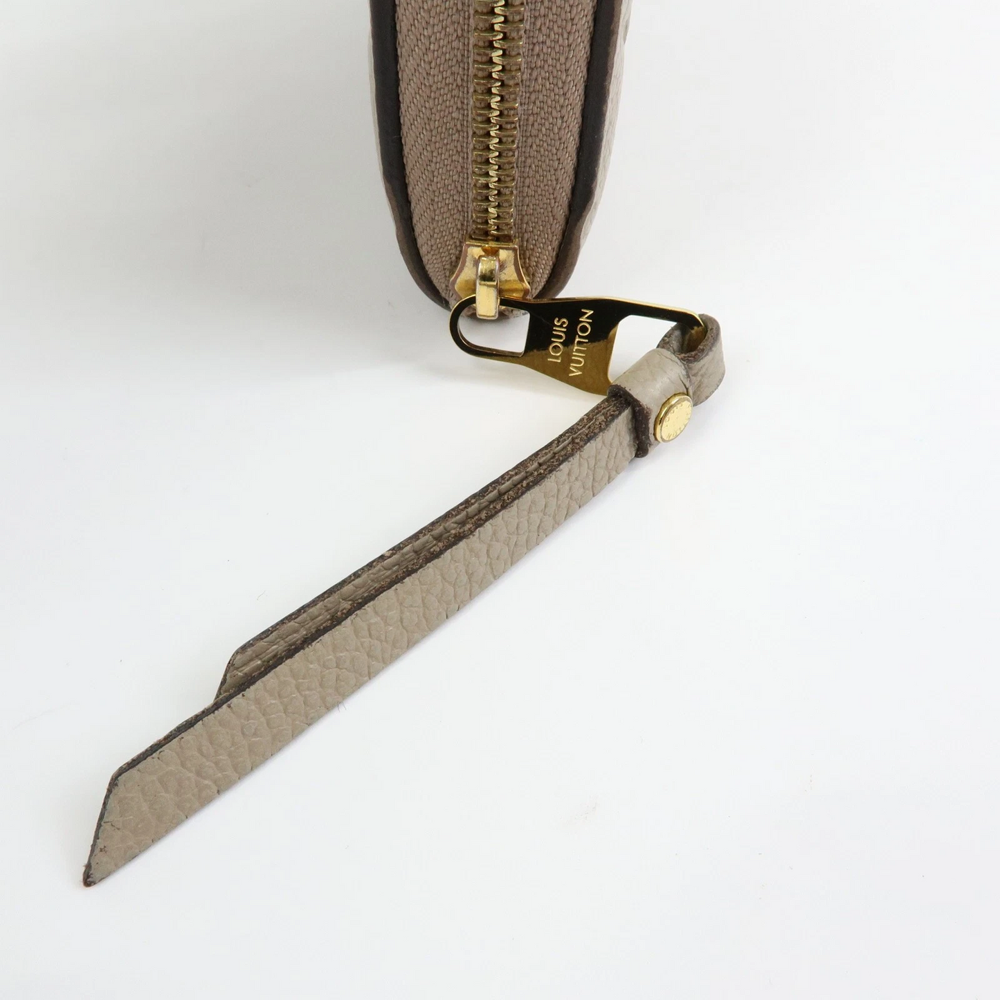 $760 Louis Vuitton Monogram Empreinte Round Zippy Coin Case Beige RFID