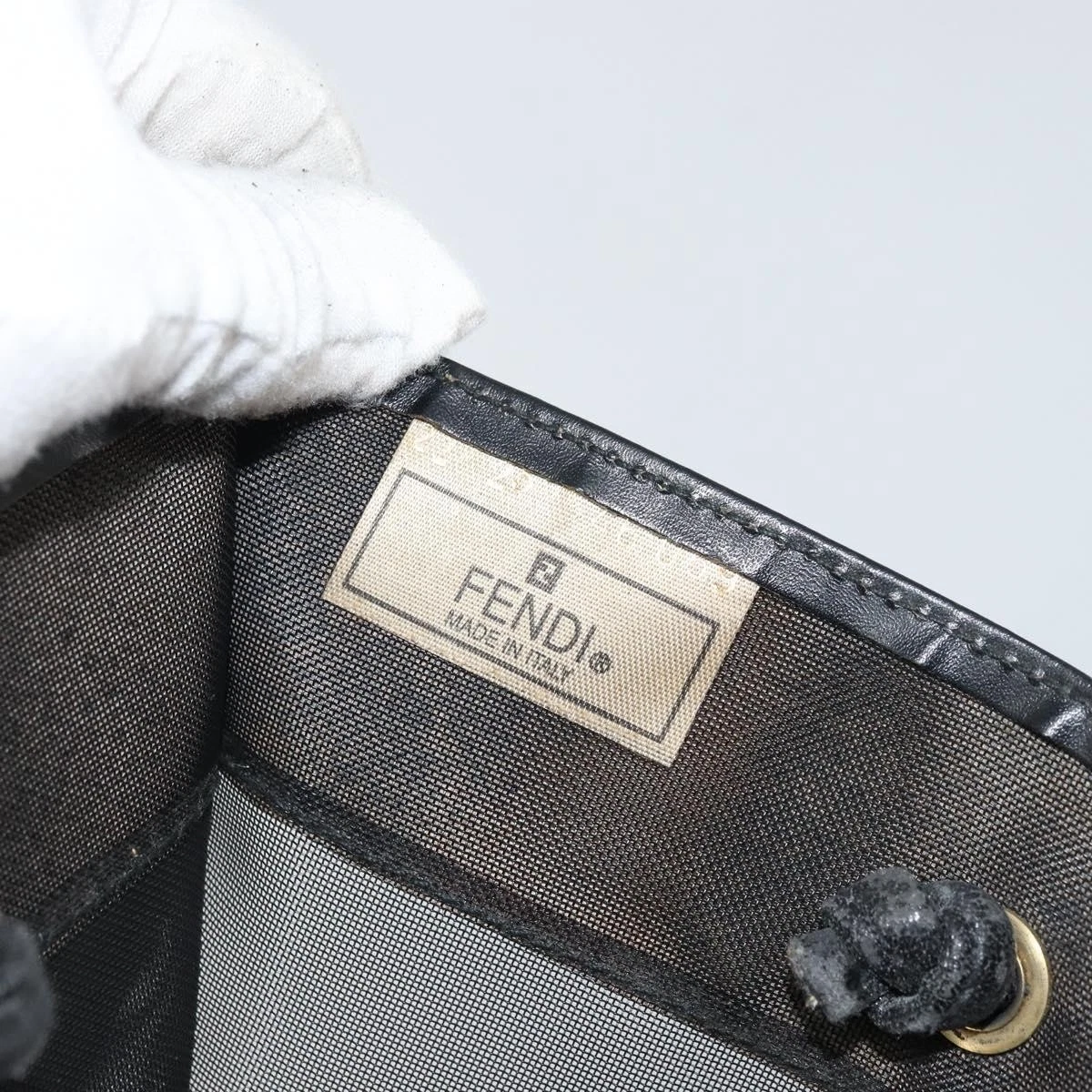 $1650 FENDI Zucca FF Tote Mesh Black Tote