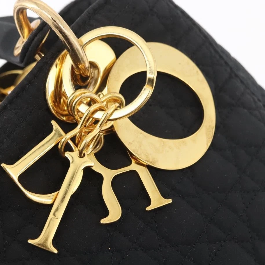 $5100 Dior Nylon Cannage Medium Lady Dior Black