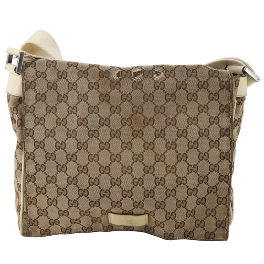 $1490 GUCCI GG Canvas Messenger Bag