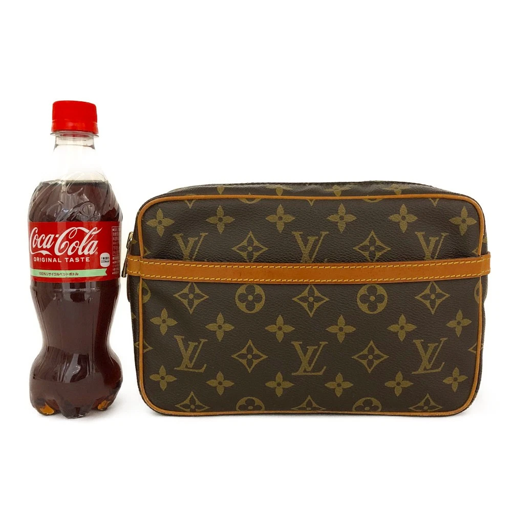 EGA Louis Vuitton Monogram Compiegne 23 Clutch Hand Bag Brown/8CG0548