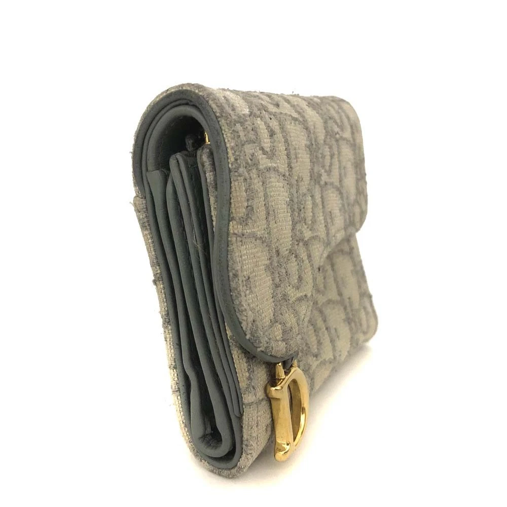 Christian Dior Saddle Oblique Trotter Canvas Trifold Wallet/3CH1160