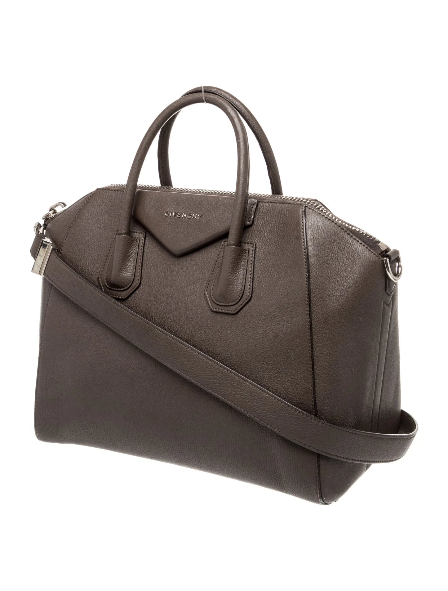 $2750 Givenchy Leather Grey Sugar Goatskin Leather Antigona Bag Medium