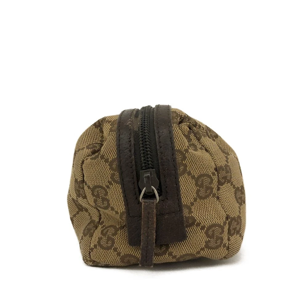 EGA GUCCI GG Logo Canvas Cosmetic Pouch Bag Beige/6CH0382