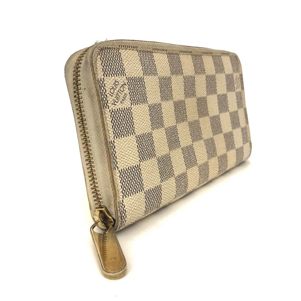 $915 2007 Louis Vuitton Damier Azur Zippy Zip Around Long Wallet Purse* VI2077