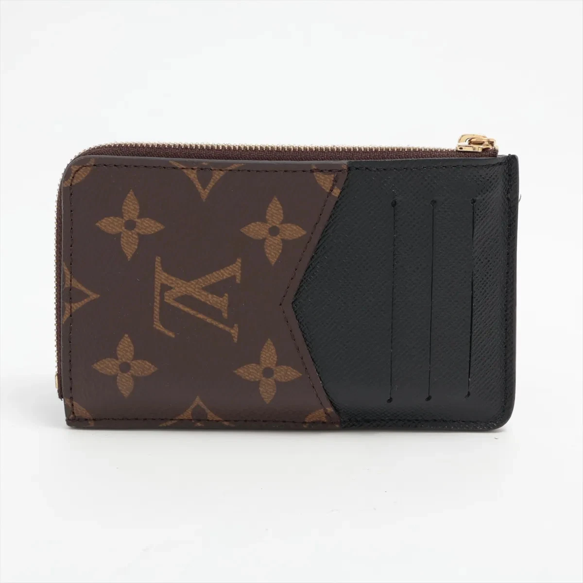 Louis Vuitton Monogram Porto Cartolecto Verso M69431 Black × Brown Coin Purse Th