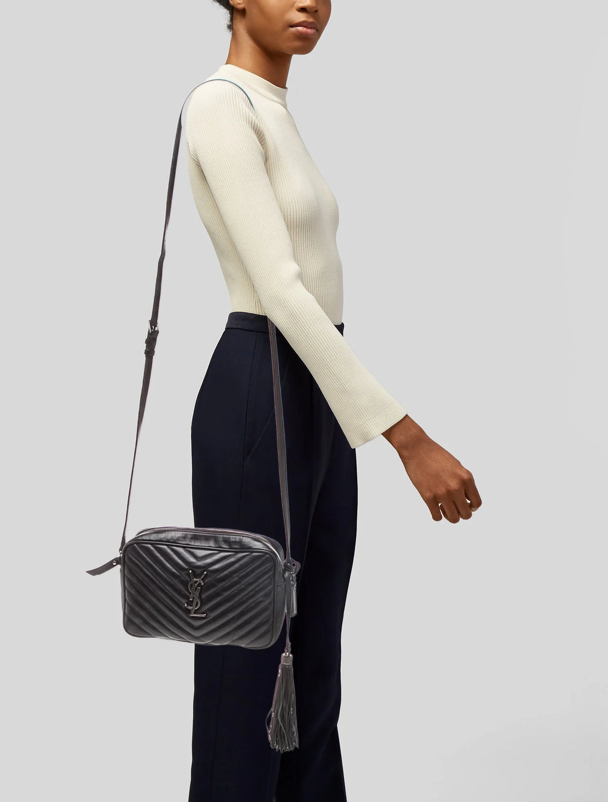 $1950 Saint Laurent Chevron Crossbody Bag 10021135