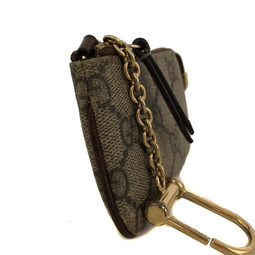 GUCCI GG Supreme PVC Coin Purse Wallet Beige/9CD1866