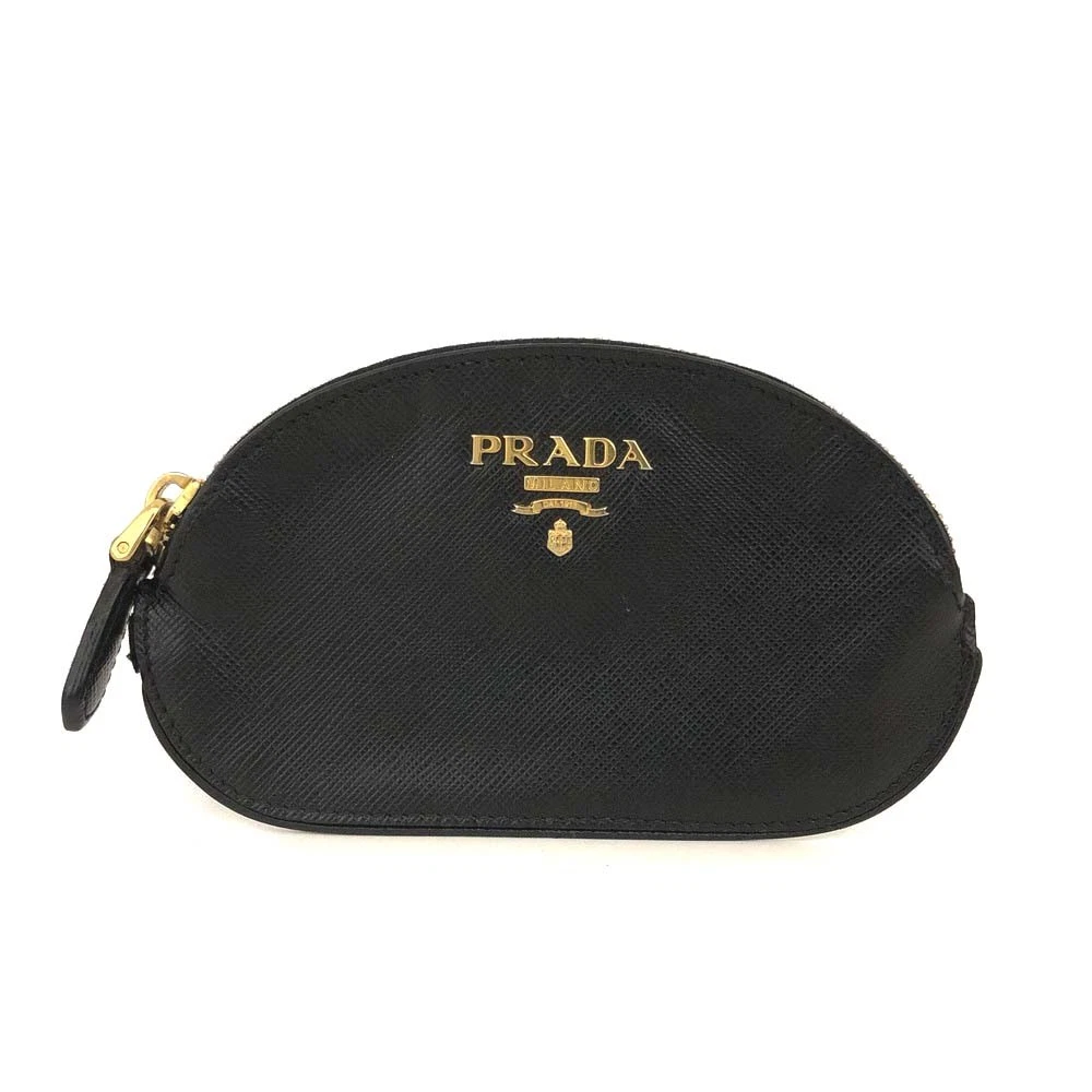 PRADA Saffiano Leather Coin Purse Wallet Black/3CH1162