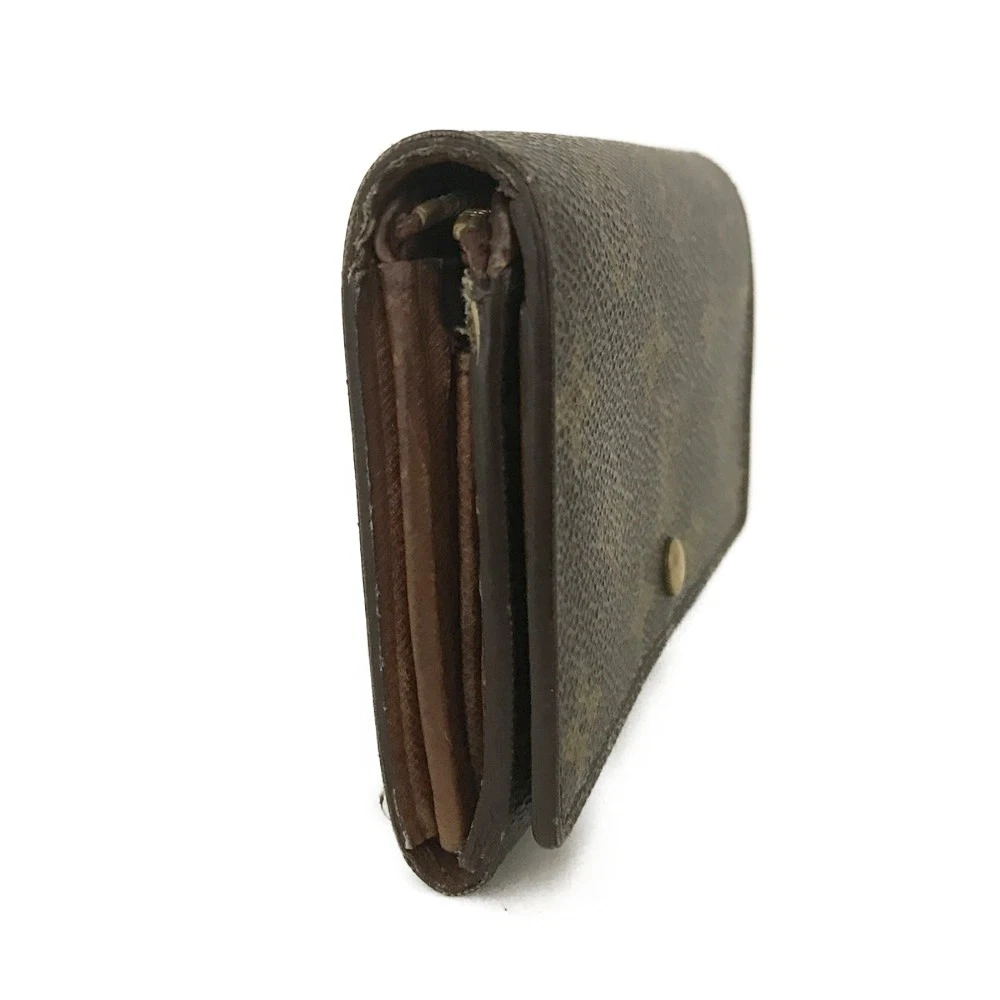$560 Louis Vuitton Monogram Porte Monnaie Billets Tresor Bifold Wallet MI1913