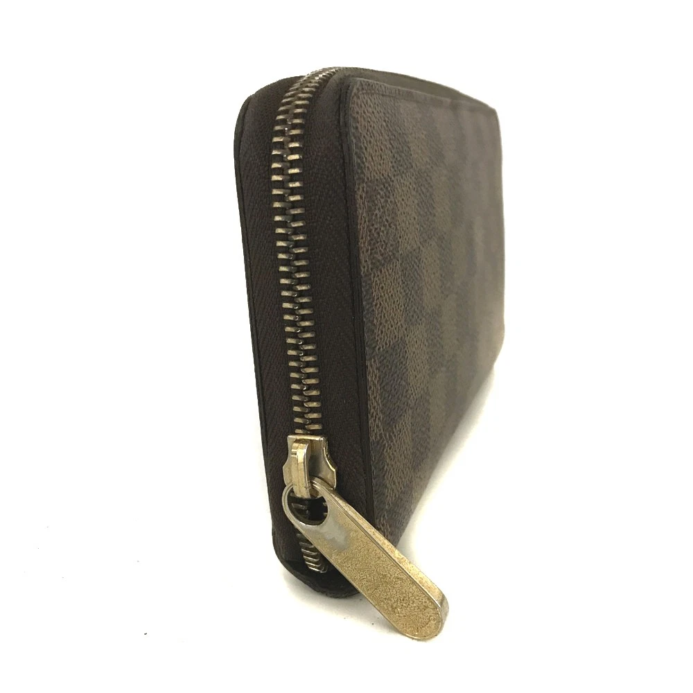 $915 Louis Vuitton Damier Zippy Zip Around Long Wallet Purse Brown MI4182