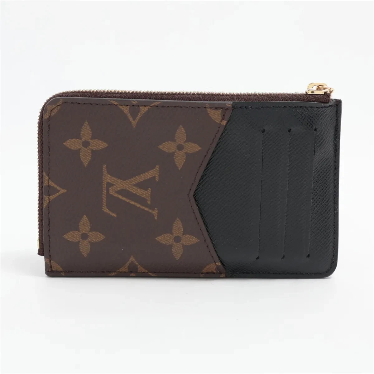 $695 Louis Vuitton Monogram Porto Cartolecto Verso Black × Brown 10021123