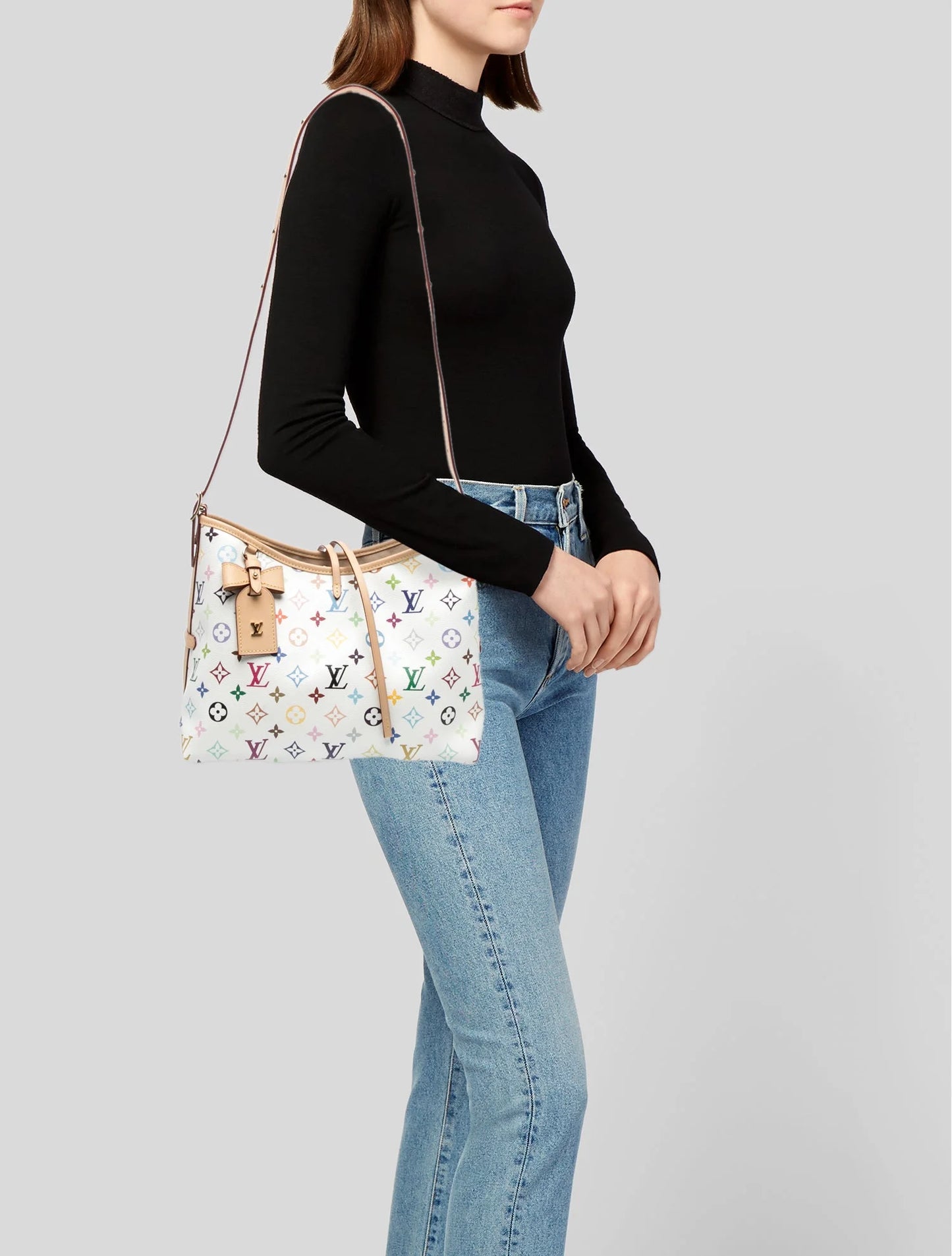 $3450 2025  Louis Vuitton LV X TM Monogram Multicolor CarryAll PM White