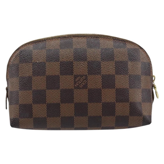 $600 2010 LOUIS VUITTON Damier Ebene Cosmetic Pouch CA4180