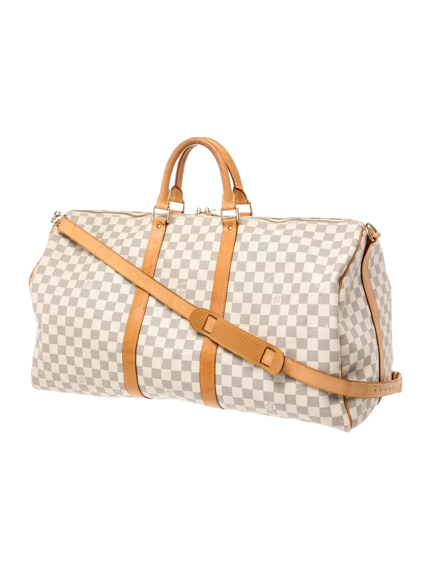 $2700 2007 Louis Vuitton Damier Azur Keepall Bandouliere 55