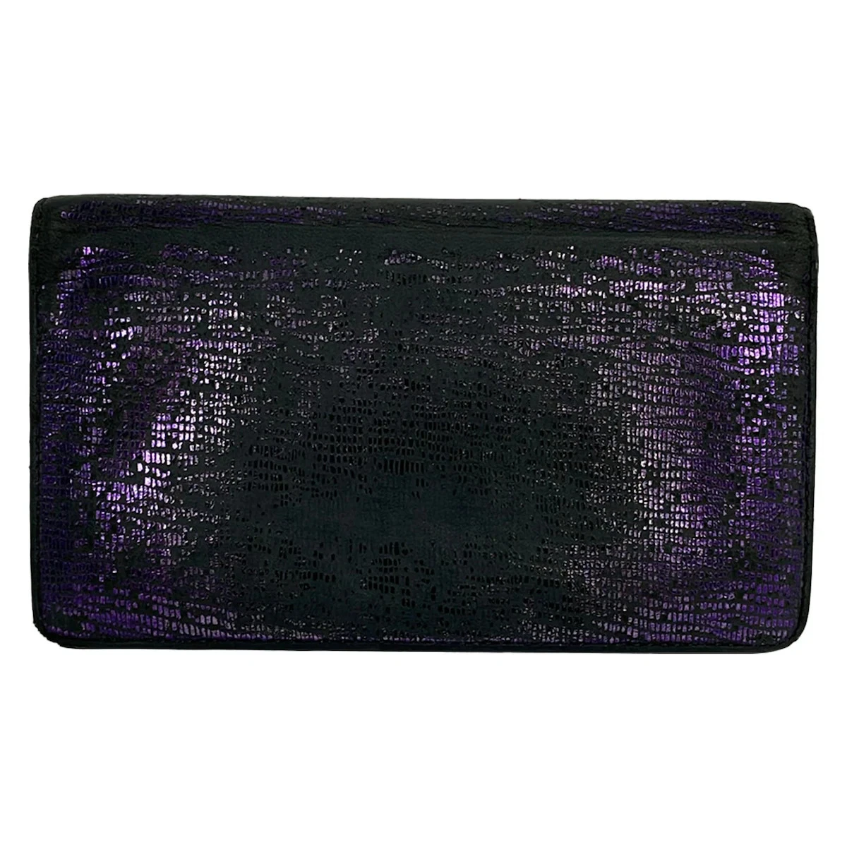 CHANEL A48641 Purple Leather Long Wallet