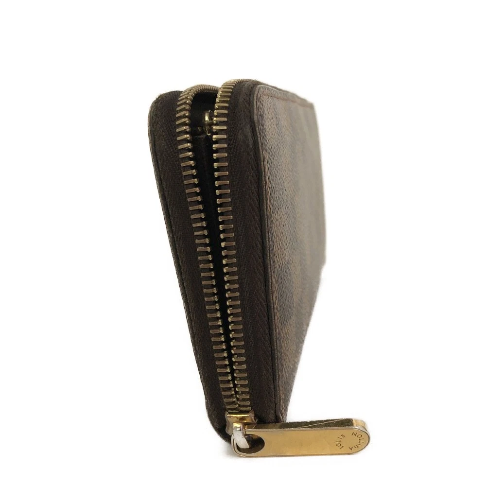 $915 Louis Vuitton Damier Zippy Zip Around Long Wallet Purse Brown CA5102