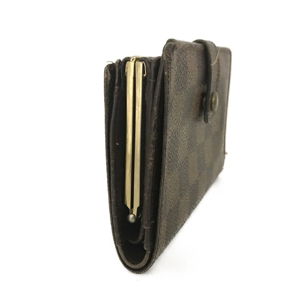 $750 2002 Louis Vuitton Damier Porte Monnaie Billets Viennois Bifold Wallet MI0062