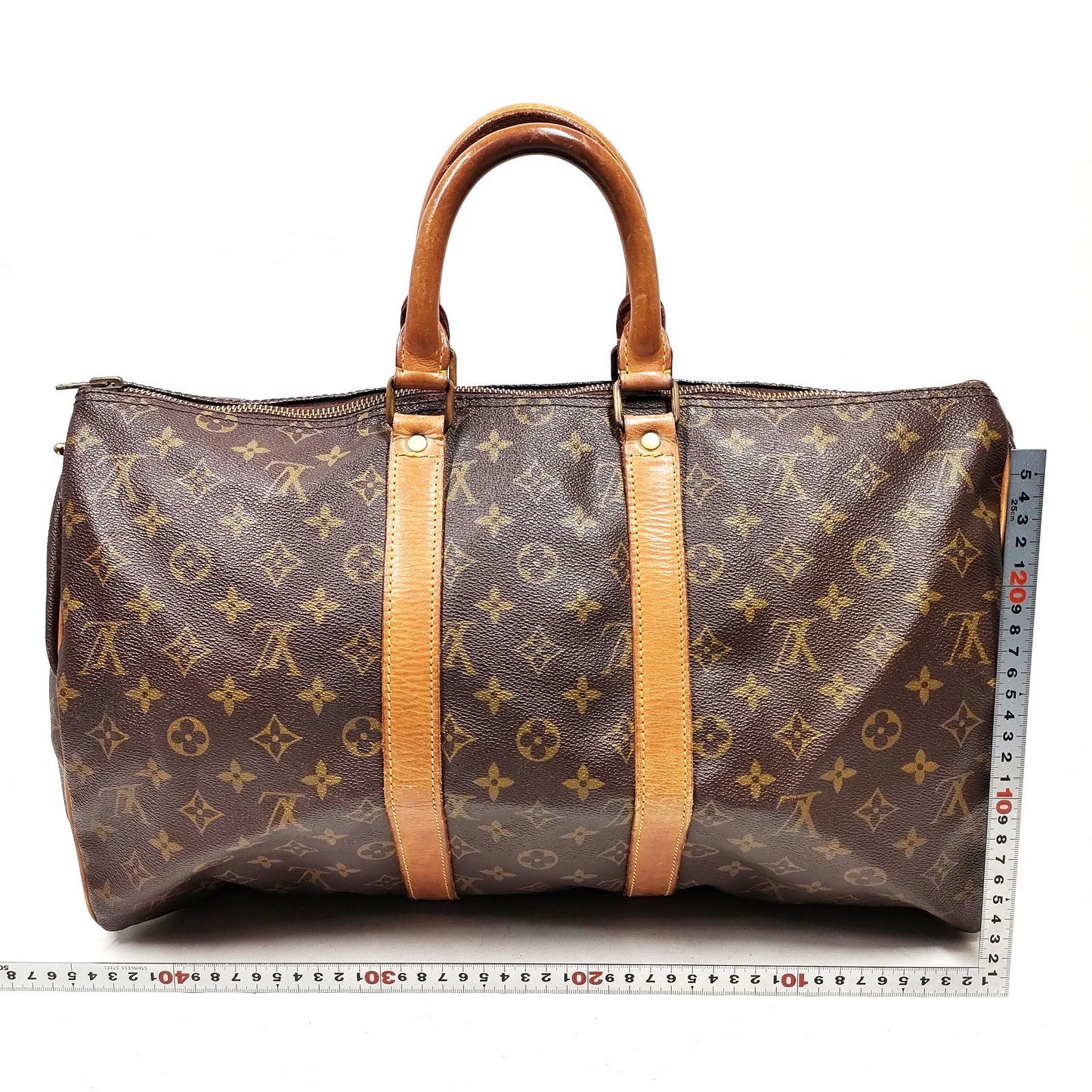 Vintage Louis Vuitton Keepall 45 Boston Bag Brown Monogram France 1089941