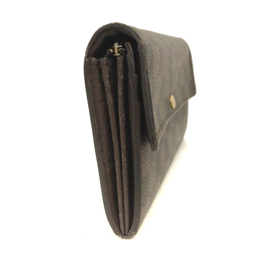 Louis Vuitton Damier Porte Feuille Sarah Long Bifold Wallet Brown CA0048