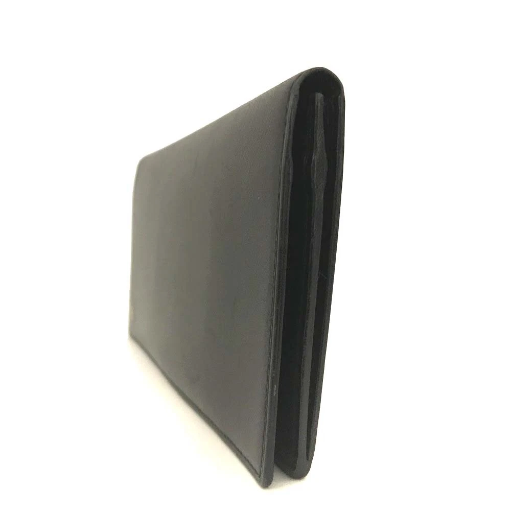 $800 Pasha de Cartier Leather Long Bifold Wallet Black